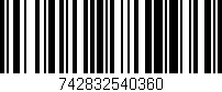 Código de barras (EAN, GTIN, SKU, ISBN): '742832540360'