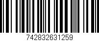 Código de barras (EAN, GTIN, SKU, ISBN): '742832631259'