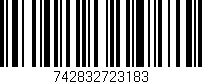 Código de barras (EAN, GTIN, SKU, ISBN): '742832723183'