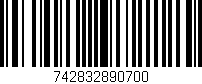 Código de barras (EAN, GTIN, SKU, ISBN): '742832890700'