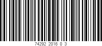 Código de barras (EAN, GTIN, SKU, ISBN): '74292_2016_0_3'
