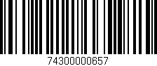 Código de barras (EAN, GTIN, SKU, ISBN): '74300000657'