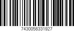 Código de barras (EAN, GTIN, SKU, ISBN): '7430056331927'