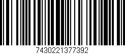 Código de barras (EAN, GTIN, SKU, ISBN): '7430221377392'
