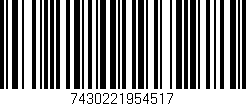 Código de barras (EAN, GTIN, SKU, ISBN): '7430221954517'