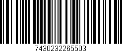 Código de barras (EAN, GTIN, SKU, ISBN): '7430232265503'