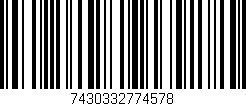 Código de barras (EAN, GTIN, SKU, ISBN): '7430332774578'