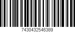 Código de barras (EAN, GTIN, SKU, ISBN): '7430432546389'