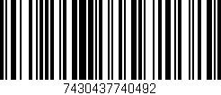 Código de barras (EAN, GTIN, SKU, ISBN): '7430437740492'