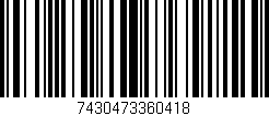Código de barras (EAN, GTIN, SKU, ISBN): '7430473360418'