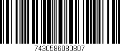 Código de barras (EAN, GTIN, SKU, ISBN): '7430586080807'