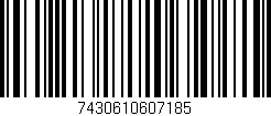 Código de barras (EAN, GTIN, SKU, ISBN): '7430610607185'