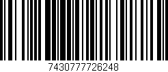 Código de barras (EAN, GTIN, SKU, ISBN): '7430777726248'