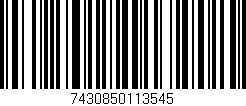 Código de barras (EAN, GTIN, SKU, ISBN): '7430850113545'