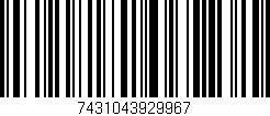Código de barras (EAN, GTIN, SKU, ISBN): '7431043929967'
