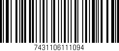 Código de barras (EAN, GTIN, SKU, ISBN): '7431106111094'