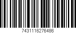 Código de barras (EAN, GTIN, SKU, ISBN): '7431116276486'
