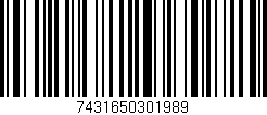 Código de barras (EAN, GTIN, SKU, ISBN): '7431650301989'