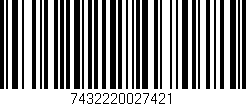 Código de barras (EAN, GTIN, SKU, ISBN): '7432220027421'