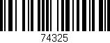 Código de barras (EAN, GTIN, SKU, ISBN): '74325'