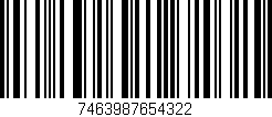 Código de barras (EAN, GTIN, SKU, ISBN): '7463987654322'