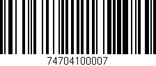 Código de barras (EAN, GTIN, SKU, ISBN): '74704100007'