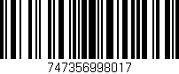 Código de barras (EAN, GTIN, SKU, ISBN): '747356998017'