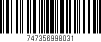 Código de barras (EAN, GTIN, SKU, ISBN): '747356998031'