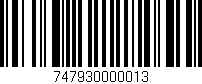Código de barras (EAN, GTIN, SKU, ISBN): '747930000013'