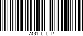 Código de barras (EAN, GTIN, SKU, ISBN): '7481_0_0_P'