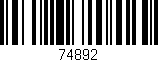 Código de barras (EAN, GTIN, SKU, ISBN): '74892'