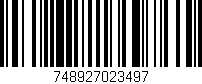 Código de barras (EAN, GTIN, SKU, ISBN): '748927023497'