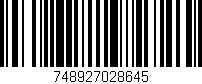 Código de barras (EAN, GTIN, SKU, ISBN): '748927028645'