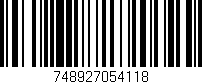 Código de barras (EAN, GTIN, SKU, ISBN): '748927054118'