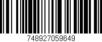 Código de barras (EAN, GTIN, SKU, ISBN): '748927059649'