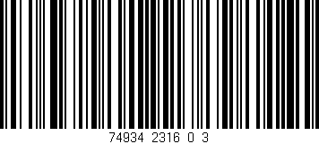 Código de barras (EAN, GTIN, SKU, ISBN): '74934_2316_0_3'