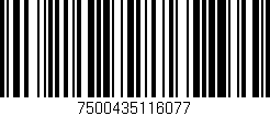 Código de barras (EAN, GTIN, SKU, ISBN): '7500435116077'