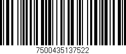 Código de barras (EAN, GTIN, SKU, ISBN): '7500435137522'
