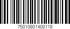 Código de barras (EAN, GTIN, SKU, ISBN): '75010801400118'