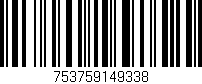 Código de barras (EAN, GTIN, SKU, ISBN): '753759149338'