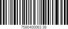 Código de barras (EAN, GTIN, SKU, ISBN): '7580400063.38'