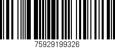 Código de barras (EAN, GTIN, SKU, ISBN): '75929199326'