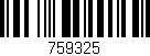 Código de barras (EAN, GTIN, SKU, ISBN): '759325'