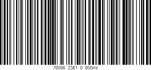 Código de barras (EAN, GTIN, SKU, ISBN): '76086_2361_0_800ml'