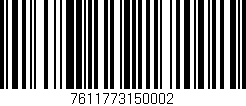 Código de barras (EAN, GTIN, SKU, ISBN): '7611773150002'