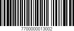 Código de barras (EAN, GTIN, SKU, ISBN): '7700000013002'