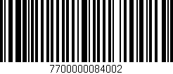 Código de barras (EAN, GTIN, SKU, ISBN): '7700000084002'