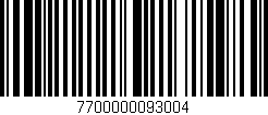 Código de barras (EAN, GTIN, SKU, ISBN): '7700000093004'