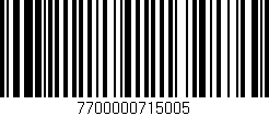 Código de barras (EAN, GTIN, SKU, ISBN): '7700000715005'