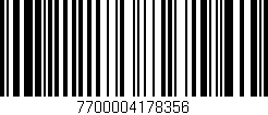 Código de barras (EAN, GTIN, SKU, ISBN): '7700004178356'